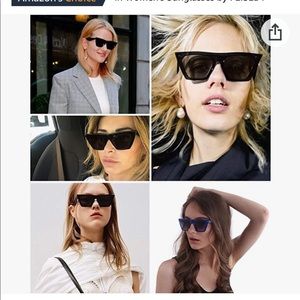 FEISEDY Vintage Square Cat Eye Sunglasses Women